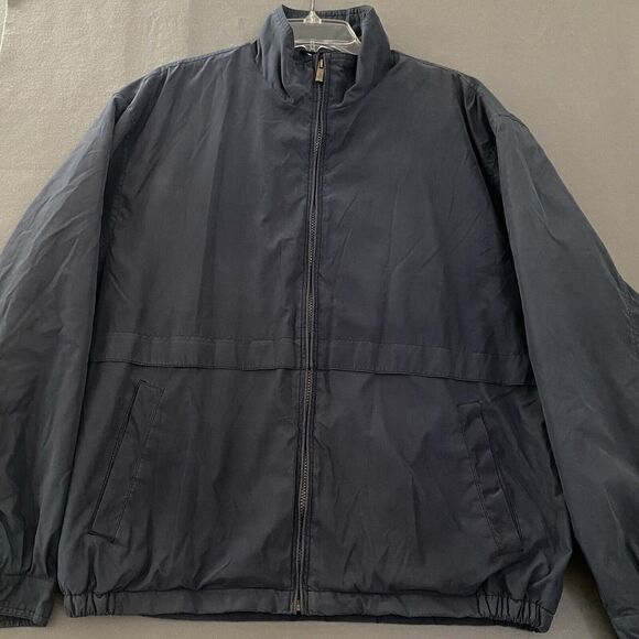 IZOD Jacket Men's XL‎ Blue Fleece Lined Softshell Jacket Inside Pockets Zip Up - Picture 2 of 16